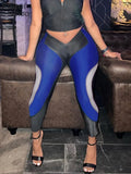 Fashion Patchwork Sporty Pants Women Skinny Elastic High Waist Body-Shaping Leggings Attirewear Female Wild