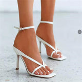High-Heeled Toe Sandals Women's Fine Heel Buckle Fashion Shoes Sandal Heels