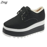 New Autumn Winter Women Plus Velvet Thick Warm Cotton Shoes Female Snow Boots Casual Increase Platform Thick Sole
