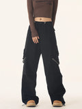 Zingj Small Loose Wide Leg Pants Female Spring And Autumn New Logo Paratrooper Pants Casual Cargo