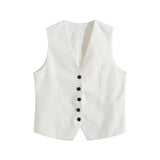Women's Linen-Blend Vests In Spring And Summer 2025S + Shorts Sets Of Trendy
