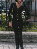 Women's Delicate High-End Front Buckle With Belt Knitted