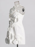 French Splicing Three-Dimensional Flower Bra Short Dress 2025 Summer New Elegant Wind To Show Thin Short Dress