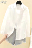Autumn Korean Fashion Cotton Shirt Casual Loose Solid Tops Women Shirts Long Sleeve Blouse Pocket Button Clothes