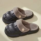 Fur Couple Cotton Slippers Women Wear Detachable Warm Waterproof And Velvet Indoors
