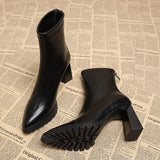 Short Boots Women 2025 Autumn And Winter Popular New Thick And High And Small Thin Boots Elastic Martin
