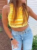 Jacquard Cropped Knit Tank Top- Outfit