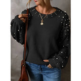 Autumn And Winter New Large-Size Loose Long-Sleeved Nail Ball Collar Collar Women's Sweater