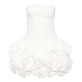 Holiday Style Pbbly Short Skirt 2025 Autumn And Winter New Out-Shoulder Folds Sexy Breast-Wearing Dress Woman