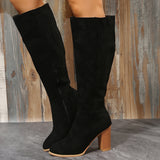 Coarse And Velvet High-Chamed Knight Boots Women But Knee Round Head High And Pointed Boots