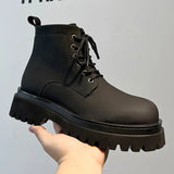 2025 Youth Big Head Tube High Top Round Head Frosted Trend Platform Martin Tens
