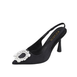 Pointed High Heel Single-Shoe Water Drill Head Sandals Women 2025 Summer New Fine Heel Dress High