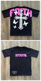 T-Shirt Y2K Hip-Hop Letter Retro Cross Graphic Print Oversized T-Shirt Men's Round Neck Cotton Short-Sleeved Shirt 211-1-Outfit