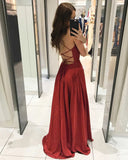 De Soir¨¦e 2022 A-line Spaghetti Straps Prom Red Sequin Dress Sparkly Split Back Cross Straps Sexy 2022 Graduations