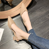 Women's Sandals 2025 Summer New Half-Bag Head Thick Heeled Sandals Female Fairy Gentle Evening Tip In The Single