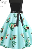 Women Summer Casual Polka Dot Elegant Retro Vintage 50s 60s Robe Femme Rockabilly Pin Up Party Dresses