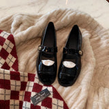 College Style Classic Round Head With A Bold Heel Mary Jane Single Shoes Women's Spring And