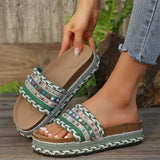 Summer New Thick-Soled Heel Shoes Women's Fish Mouth Preparation Rope Thick-Soled Comfortable Loose Cake