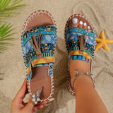Bohemian Beach Women's Shoes In The Summer Of 2025 43-Yard Wish Large-Size Flat-Bottomed Slippers For
