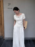 Xixi 13 Lines 2025 Summer New Temperament Simple Thin Elegant V-Tneck T-Shirt Top Women