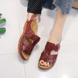 Women's Shoes 44 Large Size 43 Sandals Fashion Retro Solid Slope And Slippers Women's