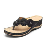 New Beach Sandals Line Thick Bottom Slope And Jacket Slippers Fashion Flower Decoration