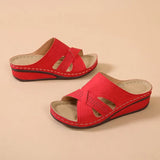 Cool Slippers Women's Slope And Fish Mouth Thick Soles Of The Large Code 35-43 Shoes Hollow Thick-Soled Sandals High