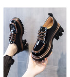 Small Leather Shoes Female English Wind 2025 New Autumn Color Fashion Coarse Heel Thick-Bottomed High-Le-Fulford