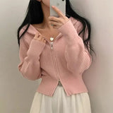 Double-headed Zipper Solid Color Hooded CardiganOutfit