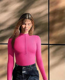 Long-Sleeved Joint Sexy Rib-Link Long-Sleeved