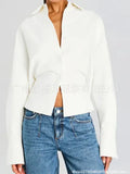 Women's New White Short T-Shirt Irregular Fashion