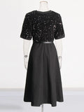 Fashion Temperament Dress Women 2025 Spring New Cane Splicing Long Dress Body High-End Women's