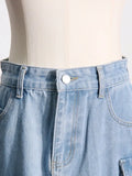 Zingj Feng Shui Wash Long Skirt Autumn 2024 New Multi-Pocket Decoration High Waist Show Skinny Denim Skirt