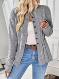 Women's Single-D Row Leisure Long-Sleeved Knitted Jersey Autumn And Winter Collar Warm Coat