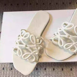With One-Word Slippers Women's 2025 Summer New Bottom Wear Leisure Holiday Style Comfortable Beach