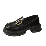Zingj Sole Heighten Small Leather Shoes Women's Shoes Autumn 2023 New British Style Fashion Loafers Mixed With Mary Jane Single Shoes-Outfit