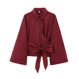 Women's Clothing Explosion Fashion Casual Collar Gold Buckle Dress Silk