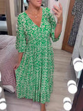 Summer Explosion Super Fairy V Collar Seaside Holiday Beach Print Loose