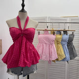 Tector-Mat T-Shirt With Bosom Tset T-Shirt With Irregular Sling Vest T-Shirt With Tsets