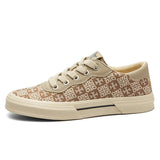 Autumn New Men's Shoes Fashion Small Casual Men's Canvas Shoes Print Low-Top Flat-Bottomed