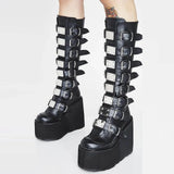 Long-Heeled Martin Boots 2025 Autumn And Winter Metal Buckle With Thick Bottom 11CM High-Heeled Large-Size Women's