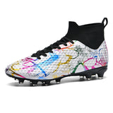 Autumn New High-Top Football Shoes Artificial Grass Men's Large-Size Training Sports Grass Football