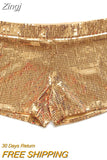 Women Sequin Shorts Slim Fit Casual Elastic Shiny Sequins Summer Skinny Glitter Shorts Nightclub Streetwear