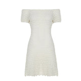 Cloth Forget Niche Design Sense Shoulder Perspective Lace Dress Tice Dress A Word Version Low-Rise Thin Short