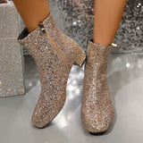 Sleek Fashion Boots Women 2025 Autumn And Winter New Fashion Martin Boots Coarse And Short Boots