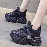 Dad Shoes Women's Net Face 2025 Spring And Autumn New Loose Cake Small White Shoes Women Thick Soles Inside The Height Of Women's Shoes