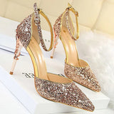 Shoes Heels 2022 New Woman Pumps Sequins High Heels Women Shoes Fashion Ladies Shoes Gold Sliver Stiletto Heels