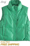 Women's PU Leather Puffer Vest Stand Collar Padded Vest Sleeveless Lightweight Jacket Winter Warm Outerwear Puffer