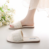 Slippers Women's Summer Flat Bottom 2025 New Fairy Wind Korean Version With Skirt Small Fragrant Wind Flat Bottom One-Word