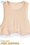 Women's Tank Tops Ribbed Sleeveless Round Neck Rhinestone Tassel Hem Design Summer Streetwear Crop Tops Slim